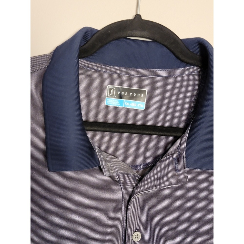 PGA Tour Men's Sz‎  Extra Large Polo Pro Series Blue Tees Golf Clubs All Over - Picture 2 of 8